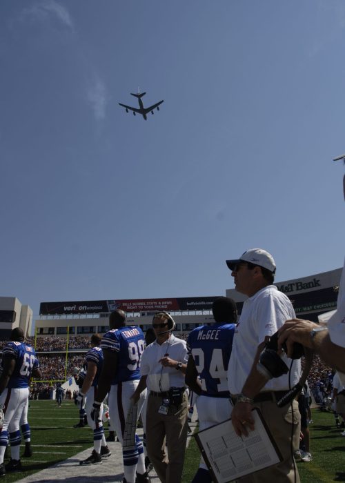 Buffalo Bills 911 US Military Fly Over Stadium